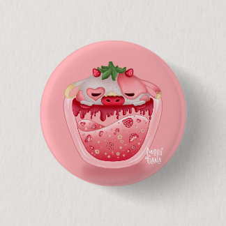 Bóton Redondo 2.54cm Cute Strawberry Button – Pink Design