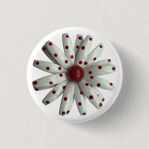 Bóton Redondo 2.54cm Daisy Flower - Casamento Floral de Primavera de Ve