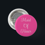 Bóton Redondo 2.54cm Dama de Honra<br><div class="desc">Botão de lapela acessório de moda divertido e casual com estampa em fundo cor rosa quente e texto "Dama de Honra" em branco tipografia lettering design pela loja TheFabricSeal print on demand no Zazzle.com #ZazzleMade https://www.zazzle.com/store/thefabricseal TheFabricSeal Original.</div>