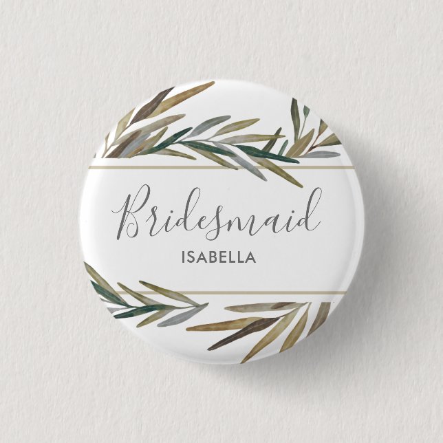 Bóton Redondo 2.54cm Dama de honra chique rústica do casamento da (Frente)