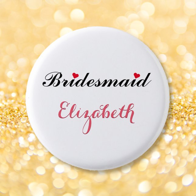 Bóton Redondo 2.54cm Damas de Honra Casamento Noiva Festa de Despedida  (Bridesmaid Wedding Bridal Bachelorette Party White Button)