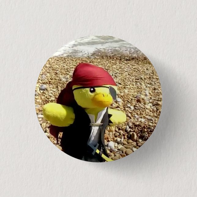 Bóton Redondo 2.54cm Danny Duck o Pirata  (Frente)