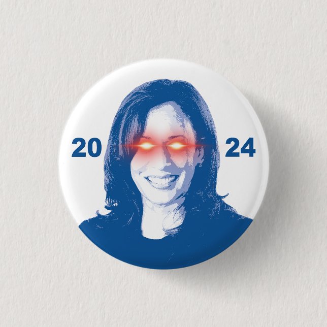 Bóton Redondo 2.54cm Dark Kamala Harris 2024 (Frente)
