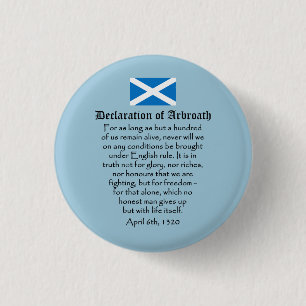Bóton Redondo 2.54cm Declaração da independência do Scottish de