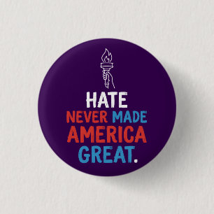 Bóton Redondo 2.54cm Declaração Patriótica Nunca Fez a América Grande