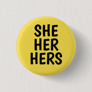 Bóton Redondo 2.54cm //dela pronomes amarelam o fundo