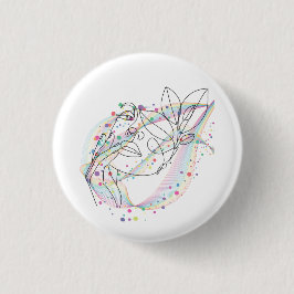 Bóton Redondo 2.54cm Desenho de linha rosto crachá/pino/botão design si