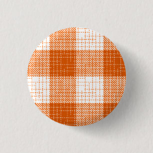 Bóton Redondo 2.54cm Desenho Xadrez Bold Laranja e Branco