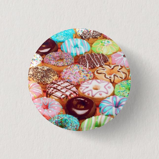 Bóton Redondo 2.54cm design da arte da rosquinha (Frente)