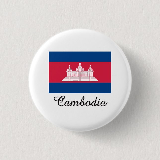 Bóton Redondo 2.54cm Design da bandeira de Cambodia (Frente)