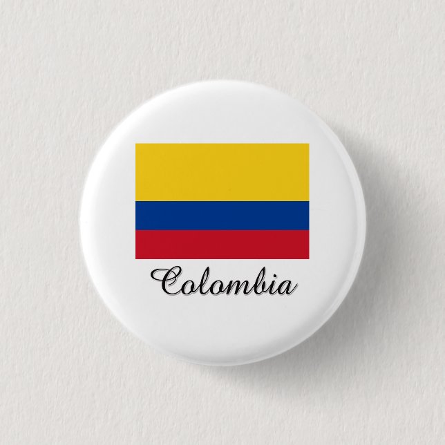 Bóton Redondo 2.54cm Design da bandeira de Colômbia (Frente)