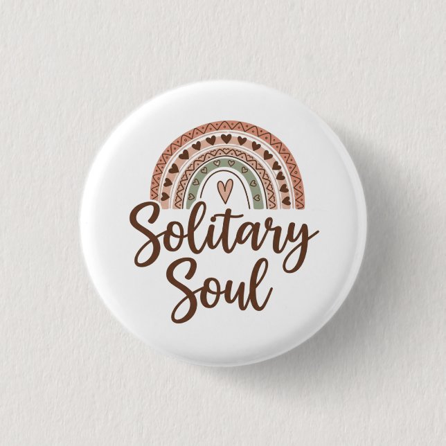 Bóton Redondo 2.54cm Design de alma solitária do estilo Boho (Frente)