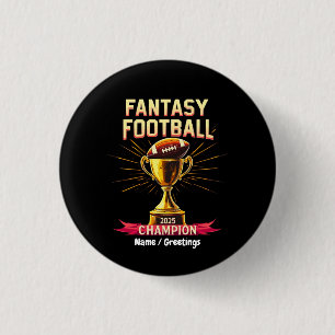 Bóton Redondo 2.54cm Design de Futebol Campeão Divertido Fantasy Footba