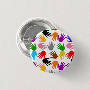Bóton Redondo 2.54cm Design de padrão de impressão de mão colorida bran