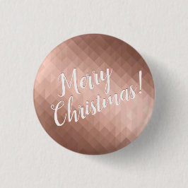 Bóton Redondo 2.54cm design elegante de natal em rosa dourado