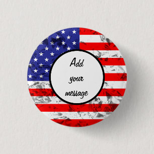 Bóton Redondo 2.54cm Design metálico 2 da bandeira americana