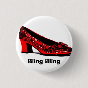 Bóton Redondo 2.54cm deslizadores vermelhos, Bling Bling