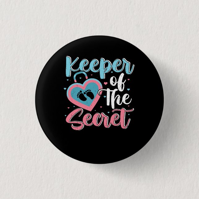 Bóton Redondo 2.54cm Detentor do Sexo Secreto Rosa ou Azul Revela Pa (Frente)