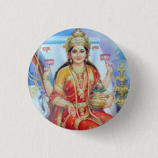 Bóton Redondo 2.54cm Deusa Hindu Lakshmi Devi