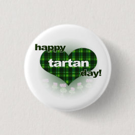 Bóton Redondo 2.54cm Dia "coração e cardos " do Tartan