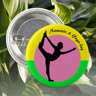 Bóton Redondo 2.54cm Dia de Namaste e Yoga/retirada de fim de semana