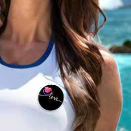 Bóton Redondo 2.54cm Dia de os namorados com ave canária