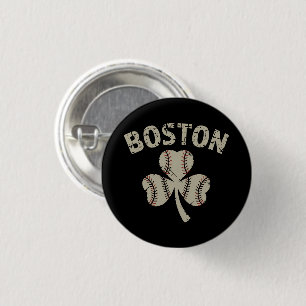 Bóton Redondo 2.54cm Dia de São Patrício de Boston Vintage Trevo Irland