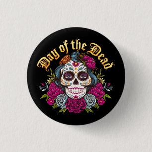 Bóton Redondo 2.54cm Dia dos Mortos: Celebração do Dia de Los Muertos