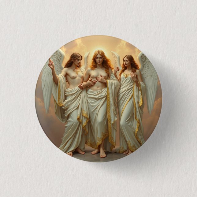 Bóton Redondo 2.54cm „Die drei heiligen Schutzengel“ (Frente)