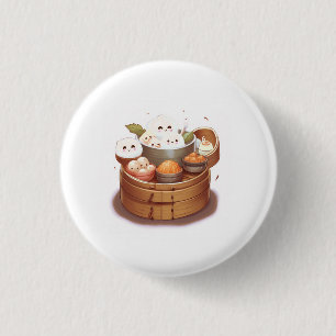 Bóton Redondo 2.54cm Dim sum, tema comida