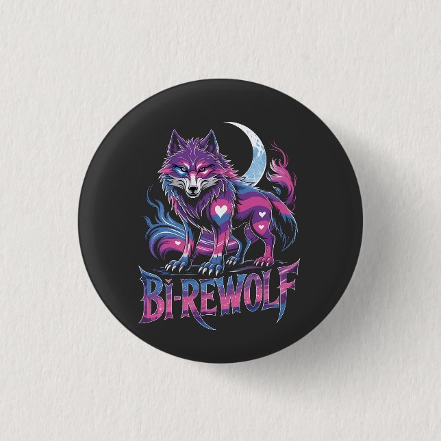 Bóton Redondo 2.54cm Dire Wolf Birewolf Bisexual LGBT (Frente)