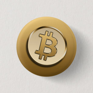 Bóton Redondo 2.54cm Distintivo de Bitcoin de ouro