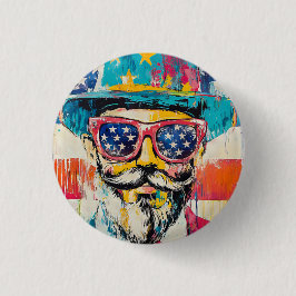 Bóton Redondo 2.54cm Diversão 4 de julho