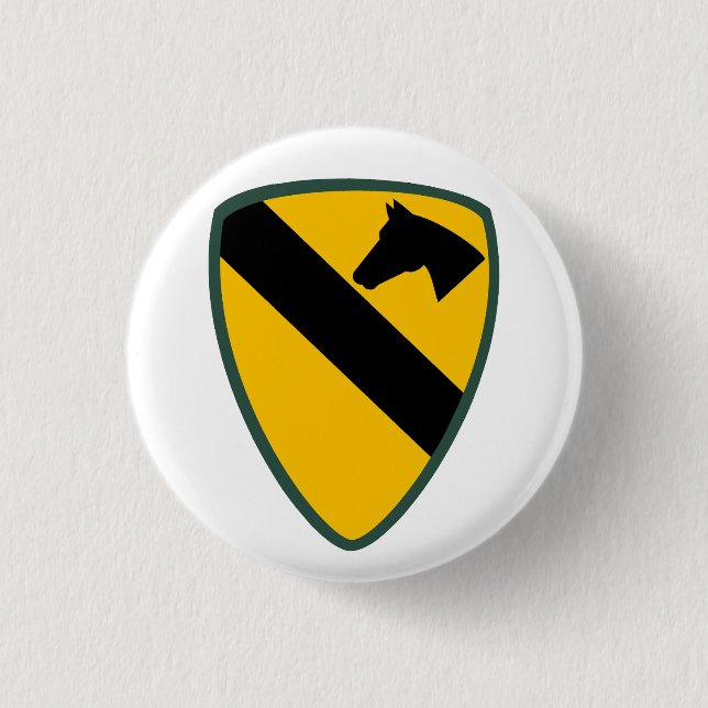 Bóton Redondo 2.54cm Divisão de Cavalaria 1rua Patch Estados Unidos (Frente)