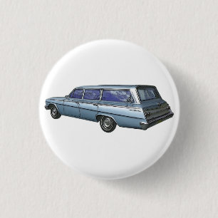 Bóton Redondo 2.54cm Do azul de Chevrolet vagão 1962 de estação