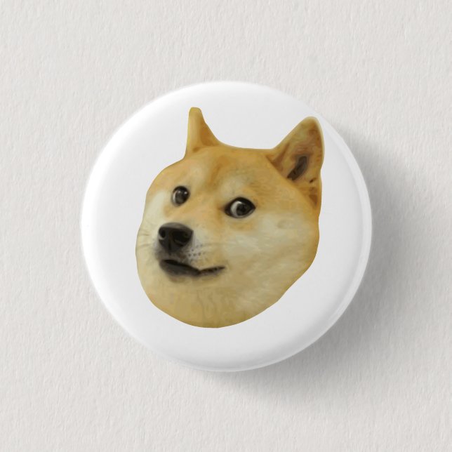 Bóton Redondo 2.54cm Doge muito wow muito cão tal Shiba Shibe Inu (Frente)