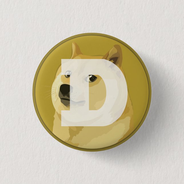 Bóton Redondo 2.54cm Dogecoin DOGE (Frente)