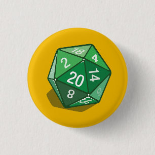 Bóton Redondo 2.54cm Dois Pips - Verde D20