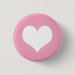 Bóton Redondo 2.54cm Dom branco do coração