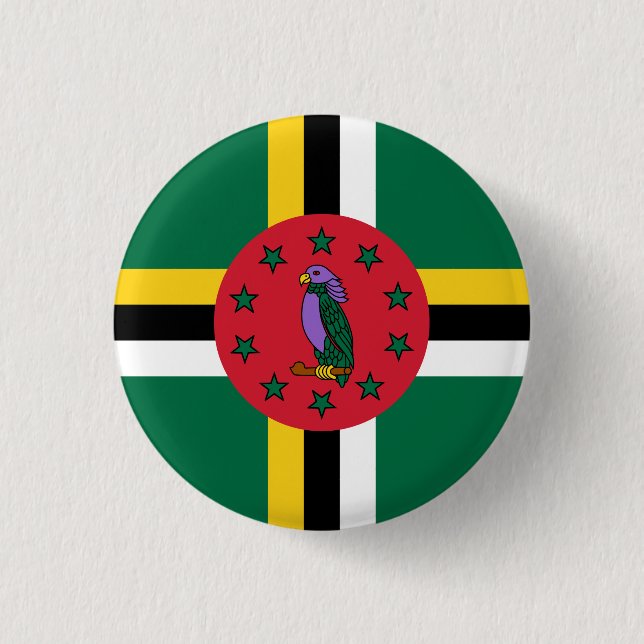 Bóton Redondo 2.54cm Dominica Flag (Frente)