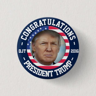 Bóton Redondo 2.54cm Donald Trump ganhou a eleição! Botão da celebra
