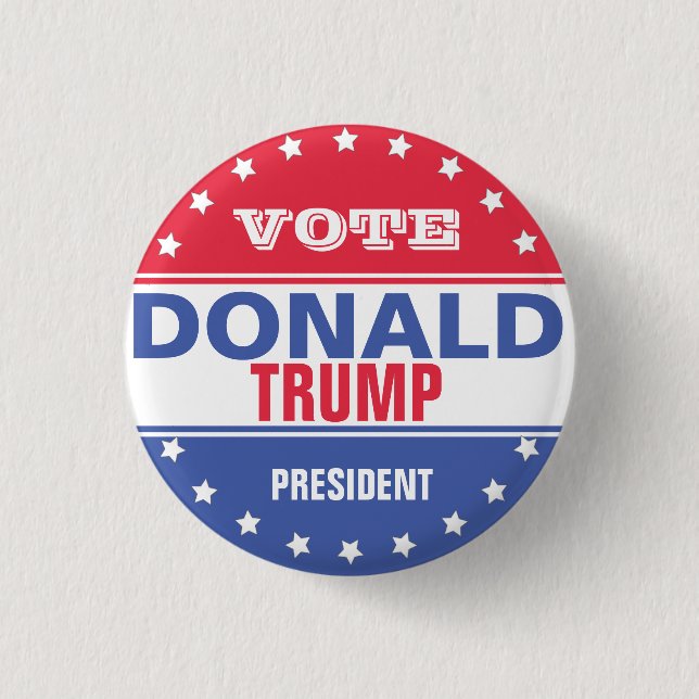 Bóton Redondo 2.54cm Donald Trump Modelo para Eleições (Frente)