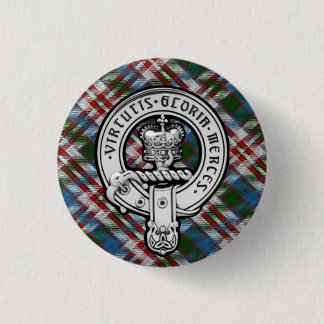 Bóton Redondo 2.54cm Donnachaidh (Robertson) Crachá de Tartan Crest