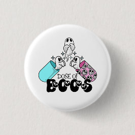 Bóton Redondo 2.54cm Dose de Boos Médicos Fantasmas Halloween