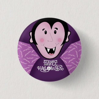Bóton Redondo 2.54cm Dracula Vampire Bat Halloween Bats Roxo