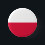 Bóton Redondo 2.54cm Drapeau Pologne<br><div class="desc">Drapeau de la Pologne: "Bóg,  Honor i Ojczyzna " → "Dieu,  honneur et patrie". 
Le drapeau polonais est composé de deux bandes horizontales de largeur égale. La bande supérieure est blanche et la bande inférieure est de couleur rouge.</div>