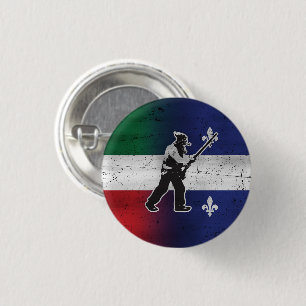 Bóton Redondo 2.54cm Drapeau Québec e Patriote Henri Julien érodé