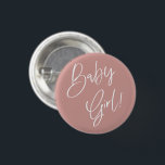 Bóton Redondo 2.54cm Dusty Pink/ Rosa Bohemian Baby chá<br><div class="desc">Para mais opções de texto de convite para chás de fraldas,  consulte a coleção completa: https://www.zazzle.com/collections/dusty_pink_rose-119320912565185572?rf=238296117664346256</div>