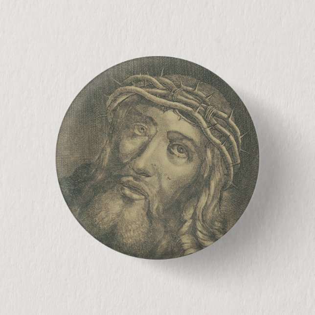 Bóton Redondo 2.54cm Ecce homo Santo Rosto de Jesus (Frente)
