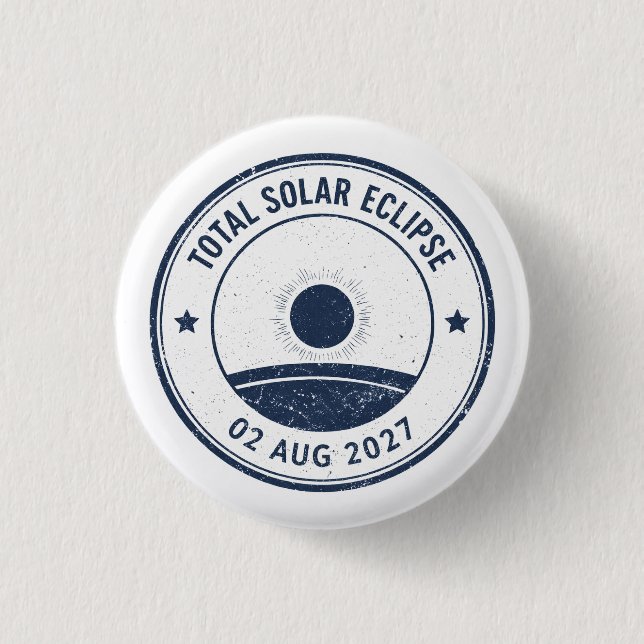 Bóton Redondo 2.54cm Eclipse Solar de 2 de agosto de 2027 (Frente)